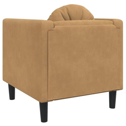 Sofastol med hynde imiteret ruskind brun