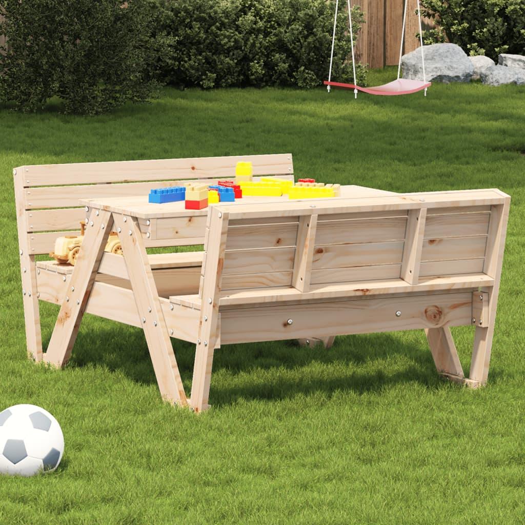 Picnicbord til børn 88x122x58 cm massivt fyrretræ