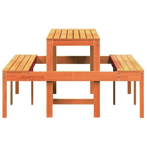 Picnicbord 160x134x75 cm massivt fyrretræ gyldenbrun