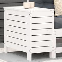 Haveskammel 62x31,5x52 cm massivt fyrretræ hvid