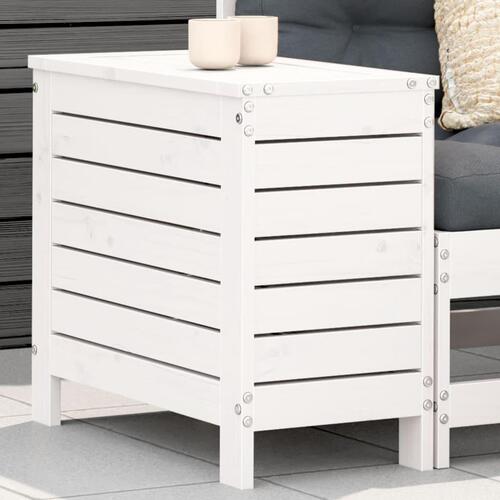Haveskammel 62x31,5x52 cm massivt fyrretræ hvid