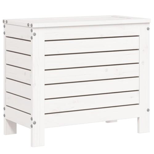 Haveskammel 62x31,5x52 cm massivt fyrretræ hvid