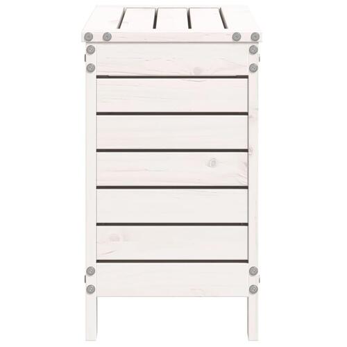 Haveskammel 62x31,5x52 cm massivt fyrretræ hvid