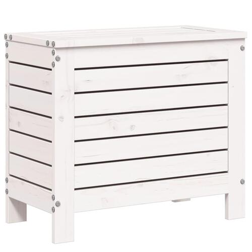 Haveskammel 62x31,5x52 cm massivt fyrretræ hvid