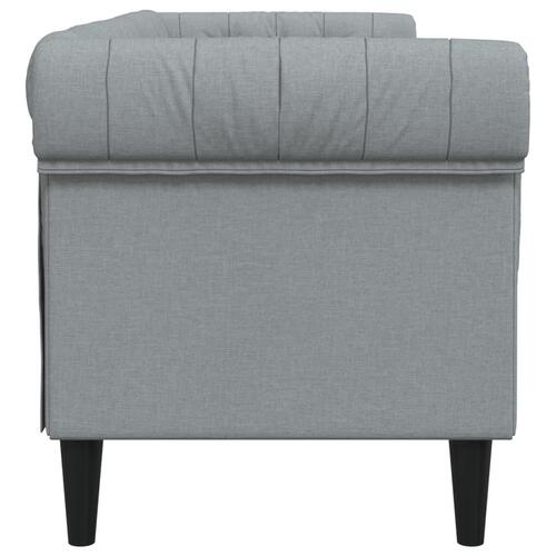 3-personers Chesterfield-sofa stof lysegrå