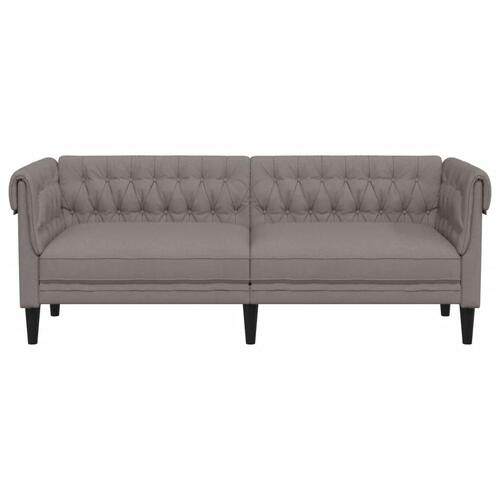 3-personers Chesterfield-sofa stof gråbrun