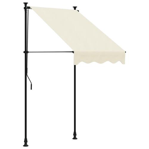 Markise 100x150 cm sammenrullelig stof og stål cremefarvet