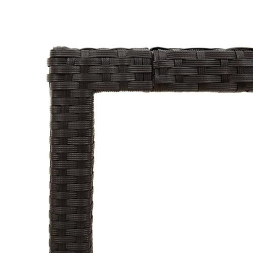 Havebord med akacietop 90x90x75 cm polyrattan sort