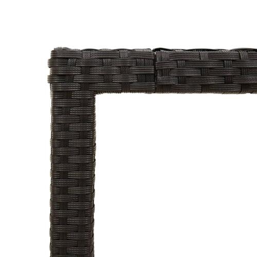 Havebord med akacietop 190x90x75 cm polyrattan sort