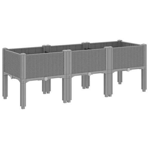 Plantekasse med ben 120x40x42 cm PP lysegrå