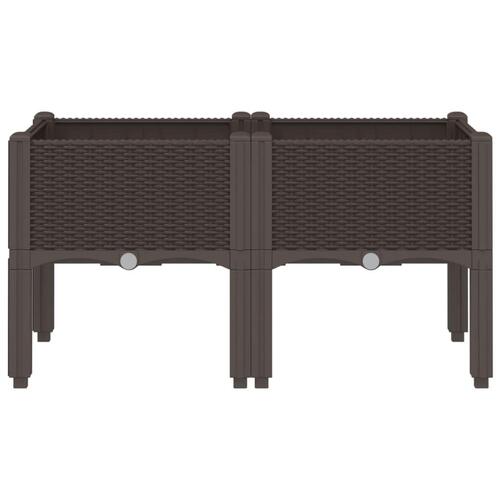 Plantekasse med ben 80x40x42 cm PP brun
