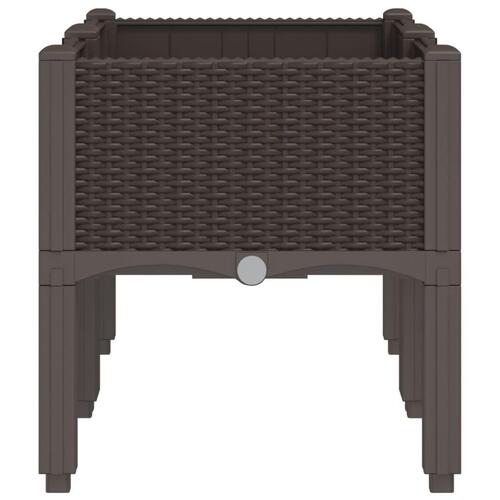 Plantekasse med ben 80x40x42 cm PP brun