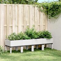 Plantekasse med ben 160x40x42 cm PP hvid