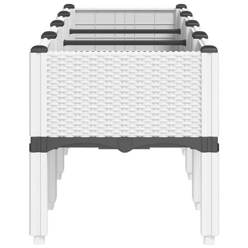 Plantekasse med ben 160x40x42 cm PP hvid
