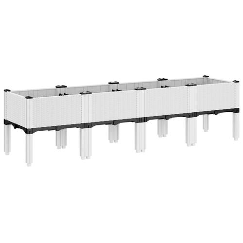 Plantekasse med ben 160x40x42 cm PP hvid