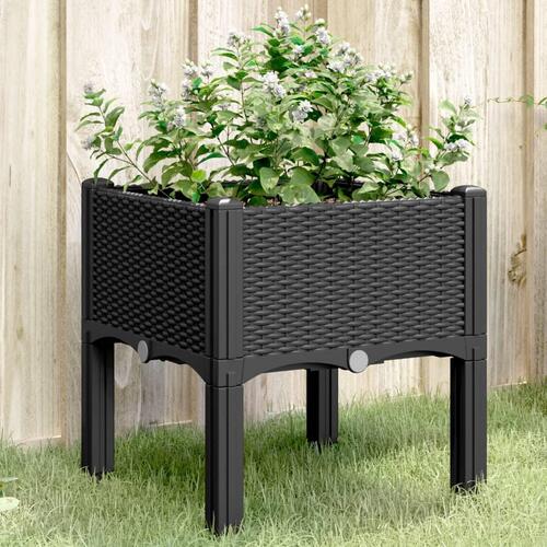 Plantekasse med ben 40x40x42 cm PP sort