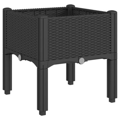Plantekasse med ben 40x40x42 cm PP sort
