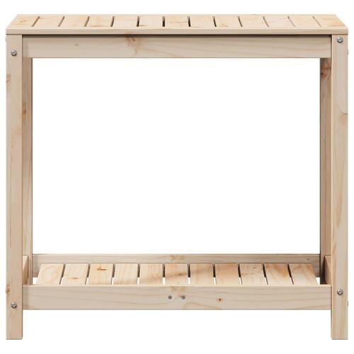 Plantebord med hylde 82,5x50x75 cm massivt fyrretræ
