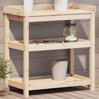 Plantebord med hylder 82,5x45x86,5 cm massivt fyrretræ