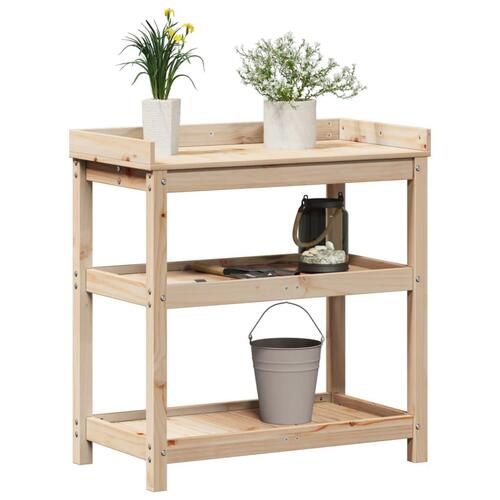 Plantebord med hylder 82,5x45x86,5 cm massivt fyrretræ