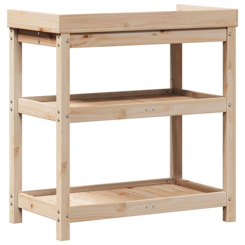 Plantebord med hylder 82,5x45x86,5 cm massivt fyrretræ