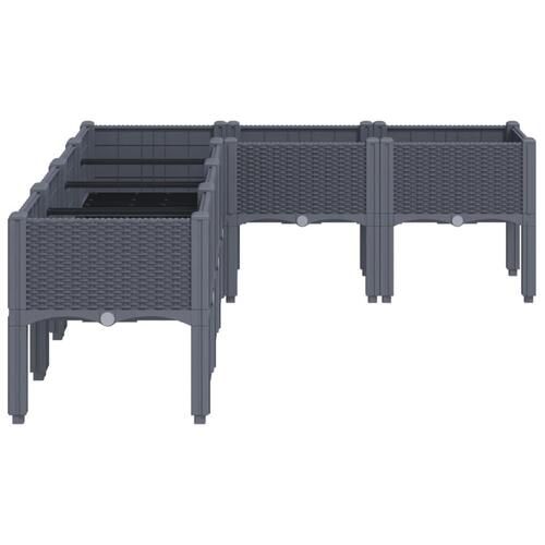 Plantekasse med ben 160x120x42 cm PP blågrå