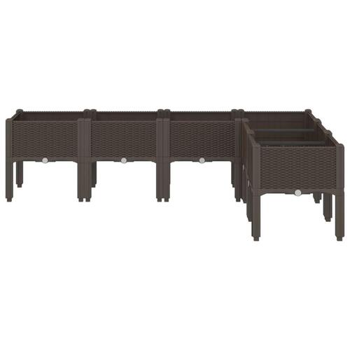 Plantekasse med ben 160x120x42 cm PP brun