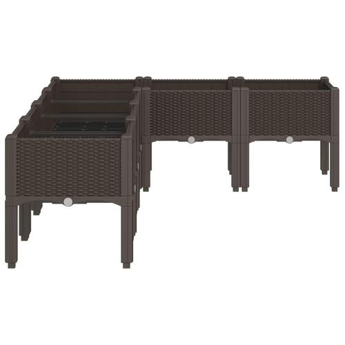 Plantekasse med ben 160x120x42 cm PP brun