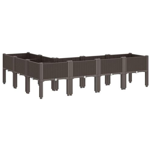 Plantekasse med ben 160x120x42 cm PP brun