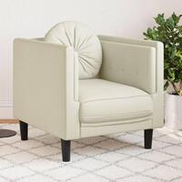 Sofastol med hynde velour cremefarvet