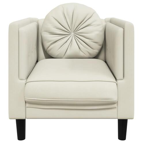 Sofastol med hynde velour cremefarvet