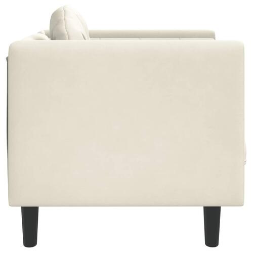 Sofastol med hynde velour cremefarvet