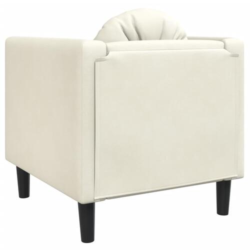 Sofastol med hynde velour cremefarvet