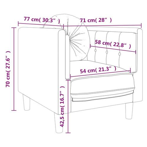 Sofastol med hynde velour cremefarvet