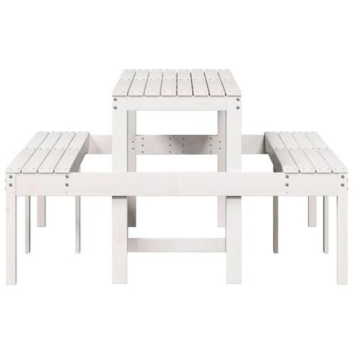Picnicbord 160x134x75 cm massivt fyrretræ hvid