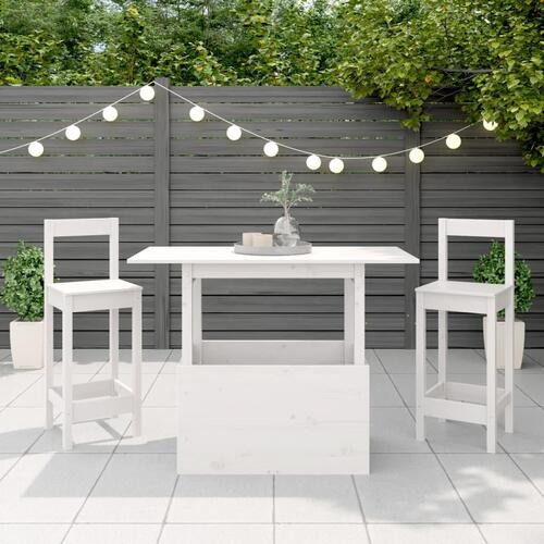 Havebord 100x50x75 cm massivt fyrretræ hvid