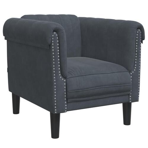 Sofastol velour mørkegrå