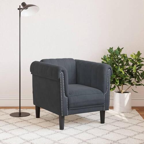 Sofastol velour mørkegrå