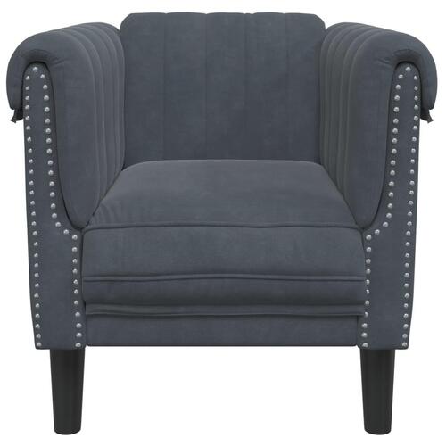 Sofastol velour mørkegrå