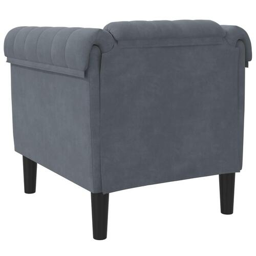 Sofastol velour mørkegrå