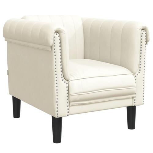 Sofastol velour cremefarvet