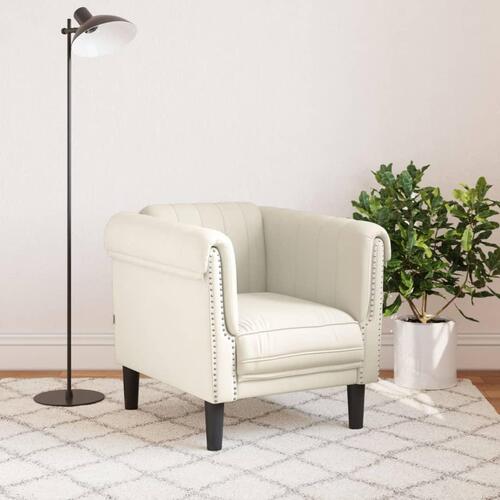 Sofastol velour cremefarvet