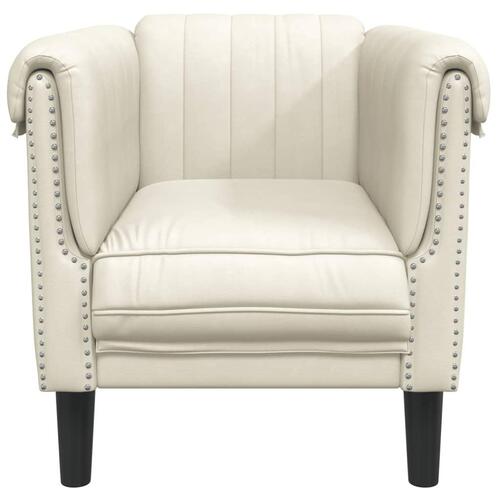 Sofastol velour cremefarvet