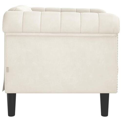 Sofastol velour cremefarvet