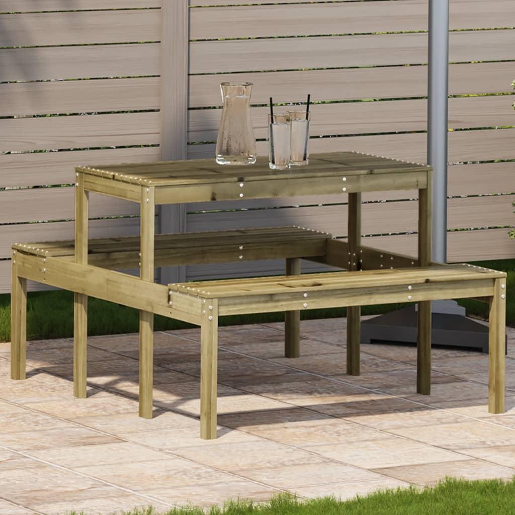Picnicbord 110x134x75 cm imprægneret fyrretræ