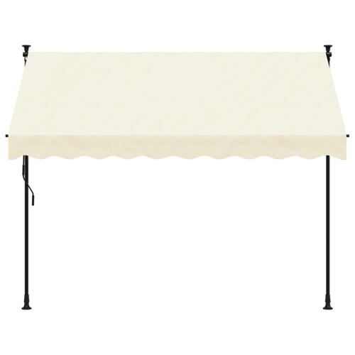 Markise 250x150 cm sammenrullelig stof og stål cremefarvet