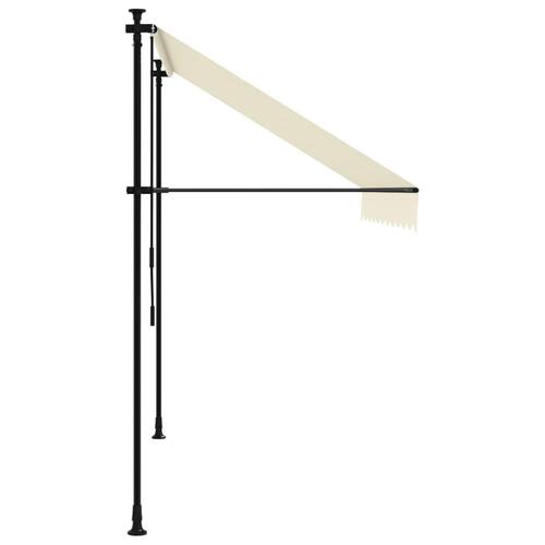 Markise 250x150 cm sammenrullelig stof og stål cremefarvet