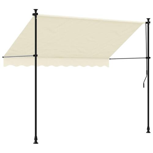 Markise 250x150 cm sammenrullelig stof og stål cremefarvet