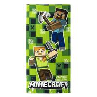 Strandhåndklæde Minecraft Grøn 100 % polyester 70 x 140 cm