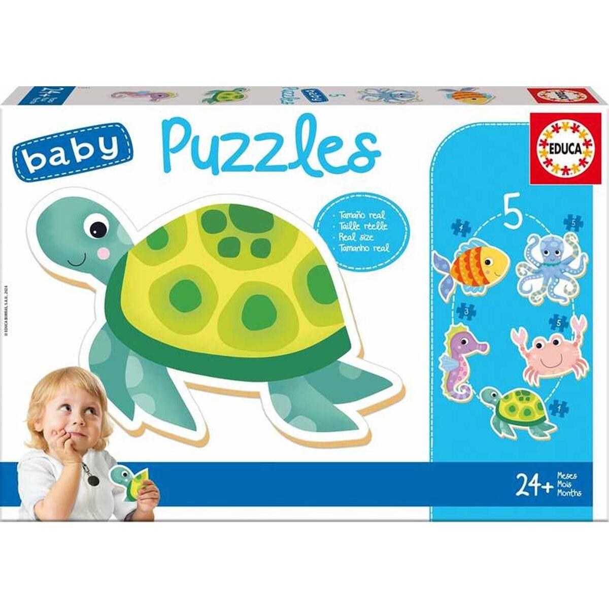 Educa Baby Puzzles - Sæt med 5 akvatiske puslespil (2+ år)